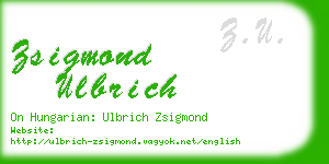 zsigmond ulbrich business card